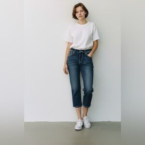 Miss Me Dark Wash Capris with Embellished Pockets